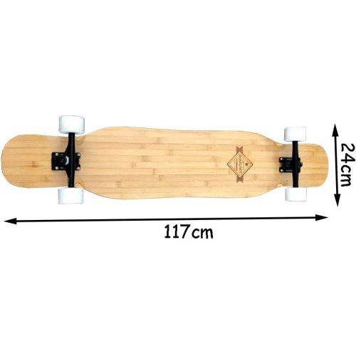  HYE-SPORT Bambus Skateboard 46 Zoll Professionelles Tanzen Longboard Cruise Dauerhaft fuer Anfanger, Madchen, Jungen, Kinder, Erwachsene Tricks Skate Board