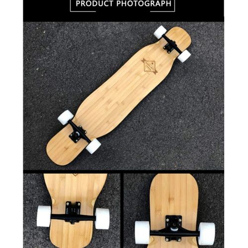  HYE-SPORT Bambus Skateboard 46 Zoll Professionelles Tanzen Longboard Cruise Dauerhaft fuer Anfanger, Madchen, Jungen, Kinder, Erwachsene Tricks Skate Board