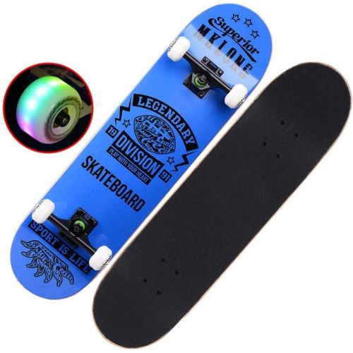  HYE-SPORT YEENUO Complete Skateboard-Standard Skateboard for Children, Boys, Girls, Teenagers, Beginners, Beginner-Complete Skateboard, Maple Professional Cruiser 31x8 Inches