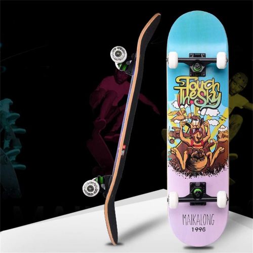  HYE-SPORT YEENUO Complete Skateboard-Standard Skateboard for Children, Boys, Girls, Teenagers, Beginners, Beginner-Complete Skateboard, Maple Professional Cruiser 31x8 Inches