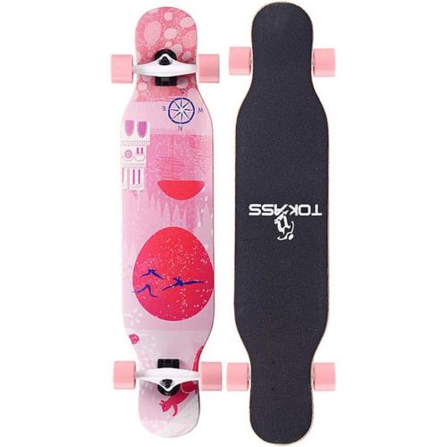  HYE-SPORT Longboards Skateboard 43inch Skateboard Cruiser Longboard 7 Layers Maple Deck and Smooth PU Caster Skateboard Longboard for Cruising, Carving, Free-Style, Downhill and Da