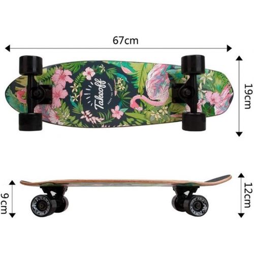  HYE-SPORT YEENUO 7-Layer Youth Skateboard Complete Skateboard, 26 Inch Complete Skateboard Deck Double Kick Maple Adult Trick Beginner Skateboard, Adult Gift, Teenager, Kids