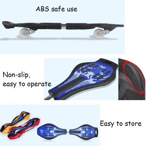  HYE-SPORT YEENUO 34 X8 Caster Boards -2 Wheel Twisty Caster Board - Anti-skateboard Surface, Can Rotate Freely - with Removable Deck Plates Complete Pro Skateboard Beginners Standard Skatebo