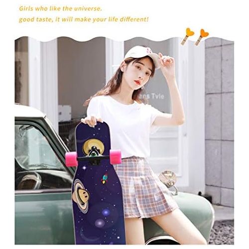  HYE-SPORT Skateboard Longboards Skateboard 46 Inches X 9.2 Inches Freestyle Longboard Skateboard Dancing Skateboard Outdoor Sports Cruiser for Kids Boys Youths Beginner