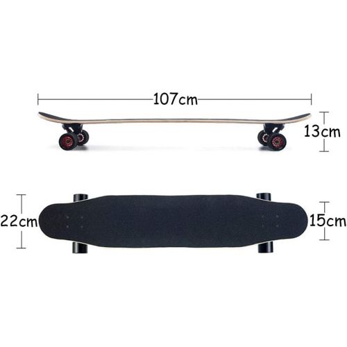  HYE-SPORT YEENUO Longboard 42” Drop Through Complete Skateboard 8 Layer Canadian Maple Wood Skate Board Complete Skateboard Drop Through Deck Complete Maple Cruiser