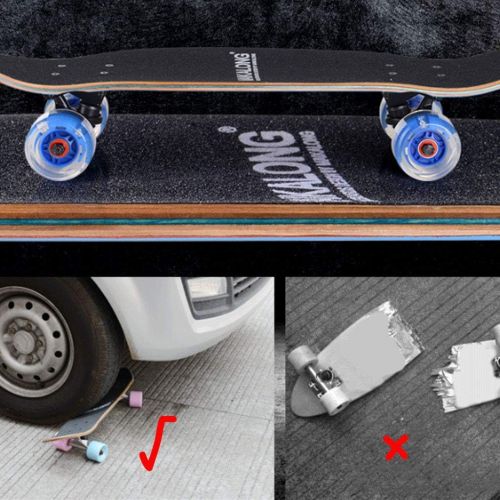  HYE-SPORT YEENUO Deck Full Skateboard 26 Inches, 4-Wheel Flash Model, Maple Deck 7-Layer Double Reverse Deck Concave Cruiser Skateboard, Boy, Girl, Teenager, Adult, Beginner