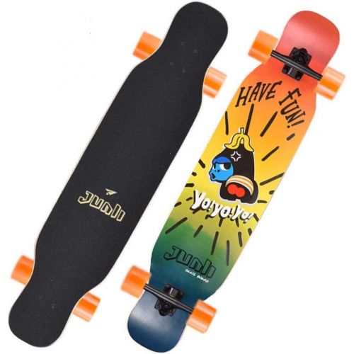  HYE-SPORT YEENUO 43x9 Inch Longboard Skateboard Cruiser Drop Through Maple Complete Longboards Skateboard Dancing,Cruising,Curving,Freeride Slide,Freestyle and Downhill Freestyle Cruiser for