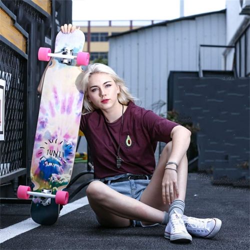  HYE-SPORT YEENUO 43x9 Inch Longboard Skateboard Cruiser Drop Through Maple Complete Longboards Skateboard Dancing,Cruising,Curving,Freeride Slide,Freestyle and Downhill Freestyle Cruiser for