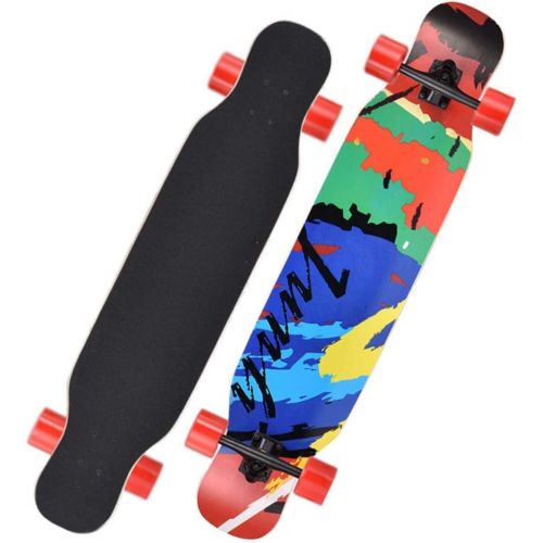  HYE-SPORT YEENUO 43x9 Inch Longboard Skateboard Cruiser Drop Through Maple Complete Longboards Skateboard Dancing,Cruising,Curving,Freeride Slide,Freestyle and Downhill Freestyle Cruiser for