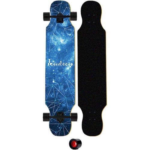  HYE-SPORT 42” Complete Skateboard Drop Deck Complete Longboard Skateboard Dancing Longboard Skateboard Cruiser , 8 Layer Canadian Maple Wood Skate Board and Downhill Freestyle Cruiser for Te