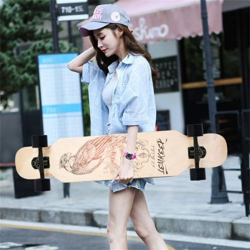  HYE-SPORT 42” Complete Skateboard Drop Deck Complete Longboard Skateboard Dancing Longboard Skateboard Cruiser , 8 Layer Canadian Maple Wood Skate Board and Downhill Freestyle Cruiser for Te