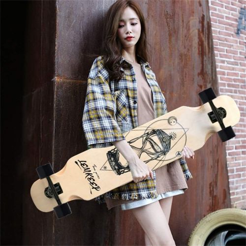  HYE-SPORT 42” Complete Skateboard Drop Deck Complete Longboard Skateboard Dancing Longboard Skateboard Cruiser , 8 Layer Canadian Maple Wood Skate Board and Downhill Freestyle Cruiser for Te