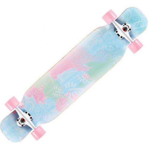  HYE-SPORT YEENUO 42 Inches Skateboard Drop Through Freestyle Longboard Complete Skateboard, 8 Layer Canadian Maple Wood Deck for Adult Youth Kid Beginner Girl and Boy