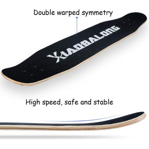  HYE-SPORT YEENUO 42 Inches Skateboard Drop Through Freestyle Longboard Complete Skateboard, 8 Layer Canadian Maple Wood Deck for Adult Youth Kid Beginner Girl and Boy