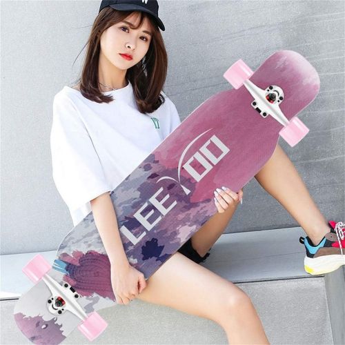  HYE-SPORT YEENUO 42 Inches Skateboard Drop Through Freestyle Longboard Complete Skateboard, 8 Layer Canadian Maple Wood Deck for Adult Youth Kid Beginner Girl and Boy