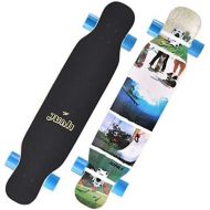 HYE-SPORT Skateboard 42 Tricks Skate Board Pro Dancing Board Double Kick Deck Beginners Complete Longboard Cruiser Suitable for Extreme Sports and Outdoors Freeride for Youths Adul