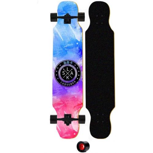  HYE-SPORT 42 ” Inches Skateboard Drop Through Freestyle Longboard, 8 Layer Maple Wood Deck Standard Skateboards for Beginners Starter Kids Boys Girls Teenager Maple Cruiser Pro Ska