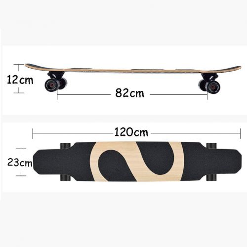  HYE-SPORT 47 Inch X 9 Inch Wide Deck Longborads Skateboards Complete Lightweight Drop Down Through Deck Cruiser Professional Longboard for Cruising, Carving, Dancing, Freestyle