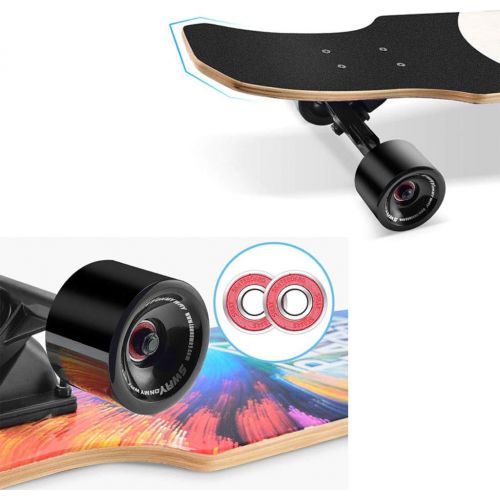  HYE-SPORT 47 Inch X 9 Inch Wide Deck Longborads Skateboards Complete Lightweight Drop Down Through Deck Cruiser Professional Longboard for Cruising, Carving, Dancing, Freestyle