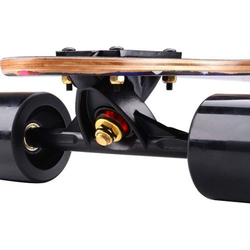  HYE-SPORT 41 Inch Drop-Through Longboard Skateboard Complete 7-ply Natural Hardrock Maple Board and ABEC-11 Bearing Made for Adults, Teens, and Kids Design