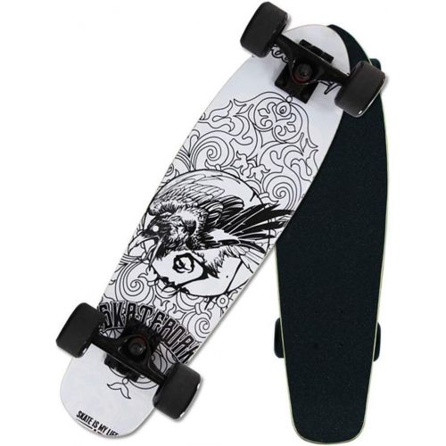  HYE-SPORT YEENUO 27X 7 Complete Skateboard Pro Skateboard, Layer Maple Wood Skateboard Deck with Double Kick Concave Design for Kids Boys Youths Beginners