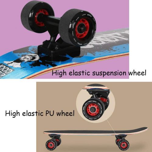  HYE-SPORT YEENUO 27X 7 Complete Skateboard Pro Skateboard, Layer Maple Wood Skateboard Deck with Double Kick Concave Design for Kids Boys Youths Beginners