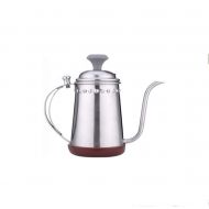 HYJHDD Speed Heating Home Tea Fine Mouth Pot with Thermometer Hand Coffee Pot Stainless Steel Long Mouth Hand Pot,Silver