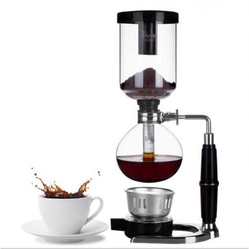  HYJHDD Classic Glass Syphon Pot Coffee Maker 5 Person Plug Pot Black Handle