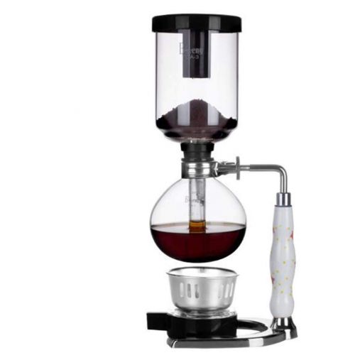  HYJHDD Classic Glass Syphon Pot Coffee Maker 5 Person Plug Pot Black Handle