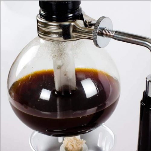  HYJHDD Classic Glass Syphon Pot Coffee Maker 5 Person Plug Pot Black Handle