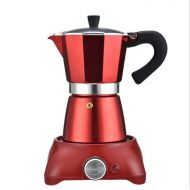 HYJHDD European Household Insulation Pot Food Aluminum Red Mocha Coffee Pot Aluminum