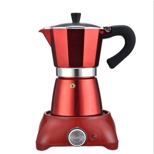  HYJHDD European Household Insulation Pot Food Aluminum Red Mocha Coffee Pot Aluminum