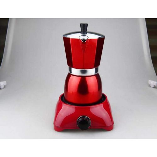  HYJHDD European Household Insulation Pot Food Aluminum Red Mocha Coffee Pot Aluminum