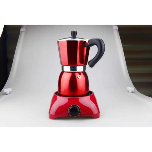  HYJHDD European Household Insulation Pot Food Aluminum Red Mocha Coffee Pot Aluminum