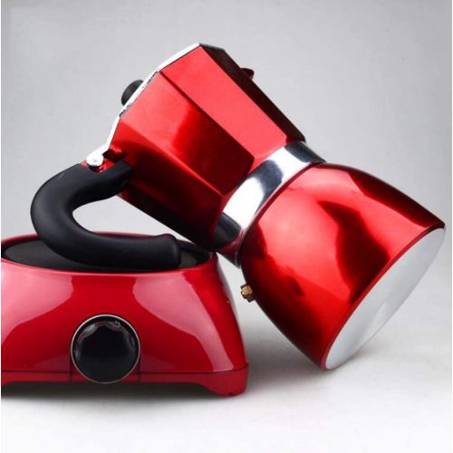  HYJHDD European Household Insulation Pot Food Aluminum Red Mocha Coffee Pot Aluminum