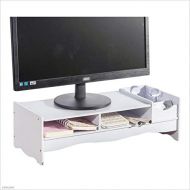 HYJHDD Computer Monitor Increased Desktop Computer Support Desk Surface Shelf Finishing Storage Keyboard Storage Rack,White