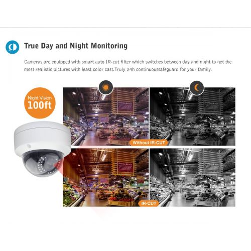  HYKAMIC Hykamic Outdoor 4MP PoE Dome IP Security Camera- IP66 Weatherproof, 2K HD (4mm Lens)