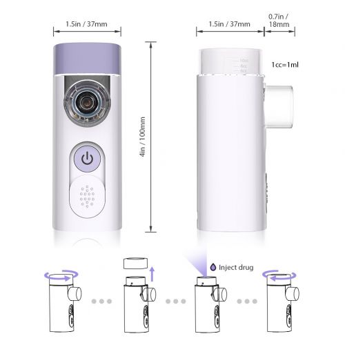  [아마존 핫딜]  [아마존핫딜]HYLOGY Tragbar Vernebler Set, Inhalator Vernebler mit Mundstueck und Maske fuer Kinder und Erwachsene, Atomisierte Partikel und Ultraschall-Technologie ist fuer Atemwegserkrankungen w