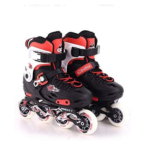  HYM LED Inline Skates Roller Skates Kinder Grosse Anfanger Komfort-Rollschuhlaufer Inline-Skates Quad Adjustable Kid es Roller Skates,Red,S