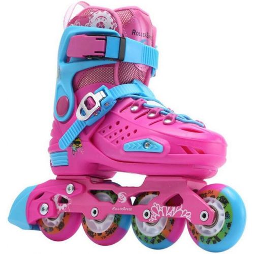  HYM Verstellbare Inline-Skats-Rader Beginner Fun Roller Skates fuer Kids Boys und Girls-erhaltlich in Zwei Farben und Sizes,Pink,S