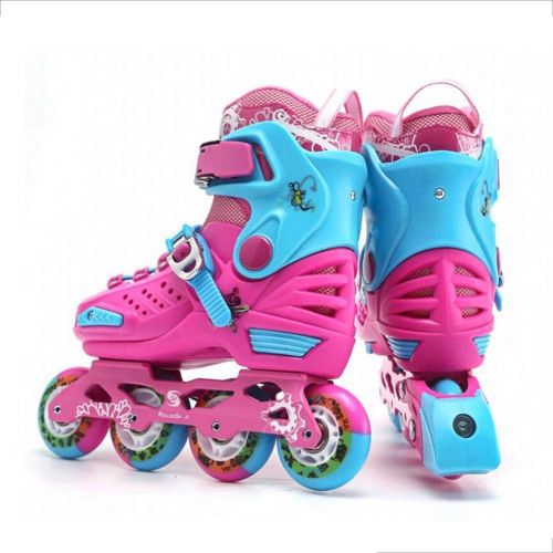  HYM Verstellbare Inline-Skats-Rader Beginner Fun Roller Skates fuer Kids Boys und Girls-erhaltlich in Zwei Farben und Sizes,Pink,S