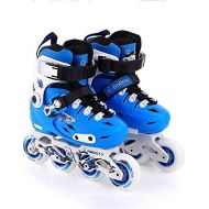 HYM LED Inline Skates Roller Skates Kinder Grosse Anfanger Komfort-Rollschuhlaufer Inline-Skates Quad Adjustable Kid es Roller Skates,Blue,S