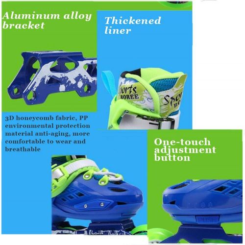  HYM Skates Verstellbare Rollschuhe fuer Kinder - Quad-Skates und gepolsterte Roller-Blades Inline-Skates Groesse Pro-Skating fuer Kinder The Senden Sie den gesamten Satz von Schutzausr