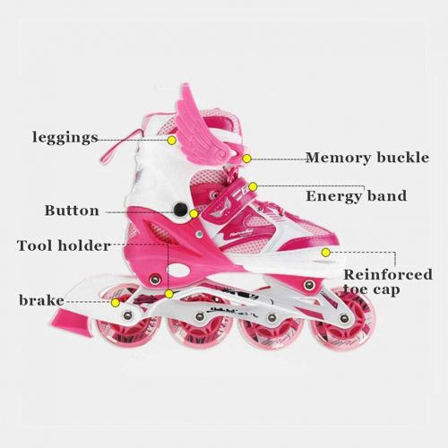  HYM Erhaltlich in S/M/L/Inline Skates Rollschuhe Kinder Grosse Anfanger Komfortable Rollschuhe Inline Skates Madchen Jungen Pink/blau,Red,S