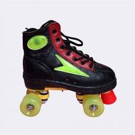 HYM Quad Wheels Roller Skates Junior Childrens Skates Unisex Children ABEC-7 mit schwarzen Zwei Radern leuchten die Groesse optional Retro Roller Skates-33-43,S