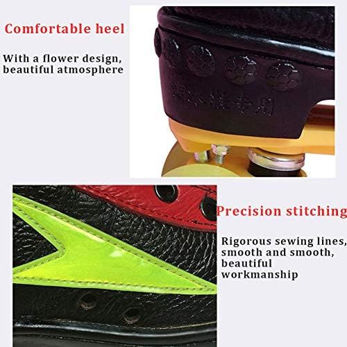  HYM Quad Wheels Roller Skates Junior Childrens Skates Unisex Children ABEC-7 mit schwarzen Zwei Radern leuchten die Groesse optional Retro Roller Skates-33-43,S