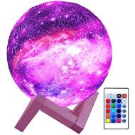 HYODREAM 3D Printing Moon Lamp Moon Light Kids Night Light 16 Color Change Touch and Remote Control Galaxy Light As a Gift Ideas for Boys or Girls(5.9inch)