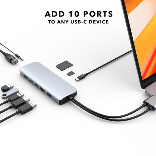  HYPER HyperDrive Viper 10-in-2 USB Type-C Hub (Silver)