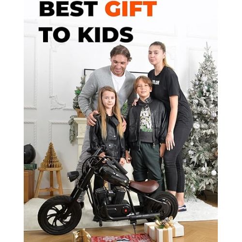  Electric Motorcycle for Kids, [Fascinating Gift to Kids Age 6+] Hyper GoGo Kids Electric Bike with 3 Speeds Max 10Mph Up to 60 Minutes Continuous Ride Time for Kids/Teens(Blue)