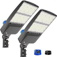 HYPERLITE 300W Parking Lot Light, 2 Packs 45000LM 5000K Equivalent to 1,200W HPS/HID, Adjustable Slip Fitter Mount LED Pole Light for Parking Lot, Roadways, Driveways, Farms, Stadium, UL Certified